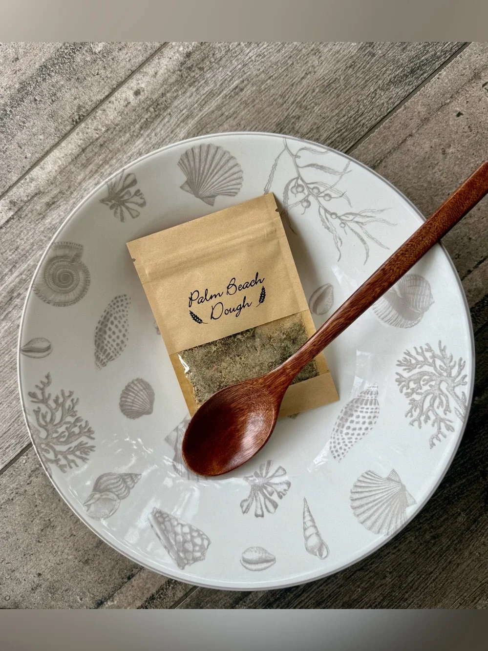 Certified International nautical seashell beach 9.25 inch spoon & herb packet